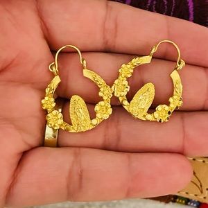 Our lady of Guadalupe earrings! Gold plated, bought in Mexico City the Basilica